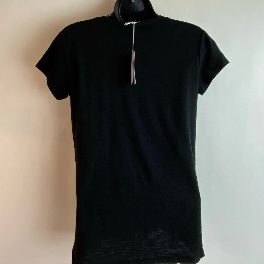 James Perse Deep Scoop Neck Black tshirt Short Sleeve - Picture 3 of 9